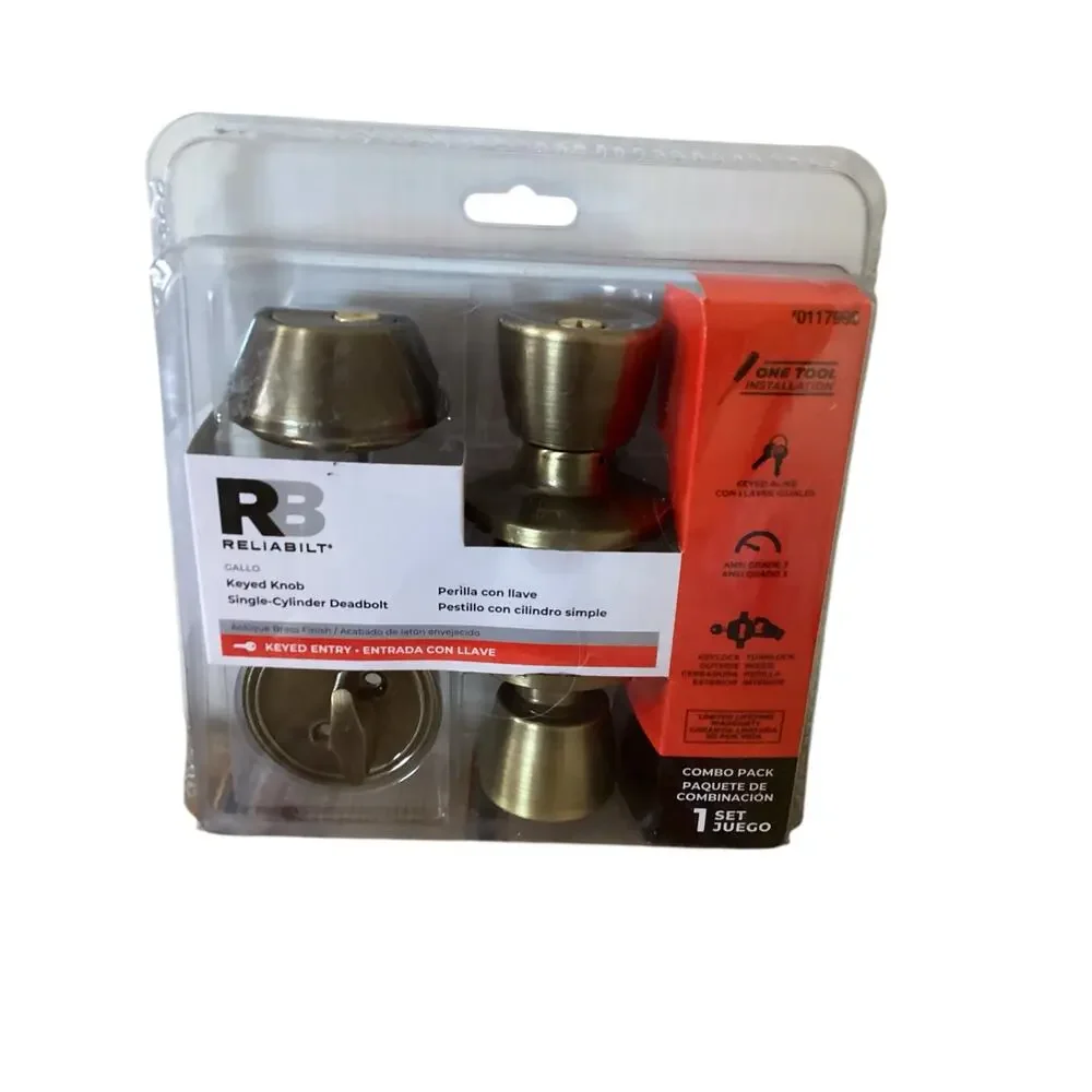 Reliabilt Keyed Knob Single Cylinder Deadbolt Combo Pack Doorknob set